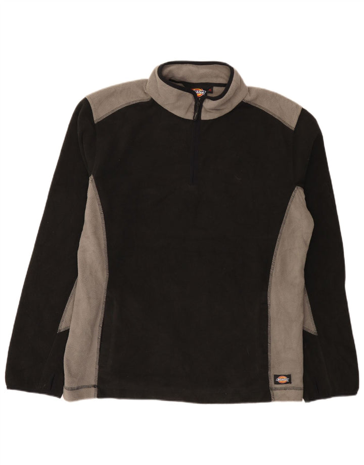Dickies Pull polaire à col zippé pour homme XL Noir Colorblock Polyester