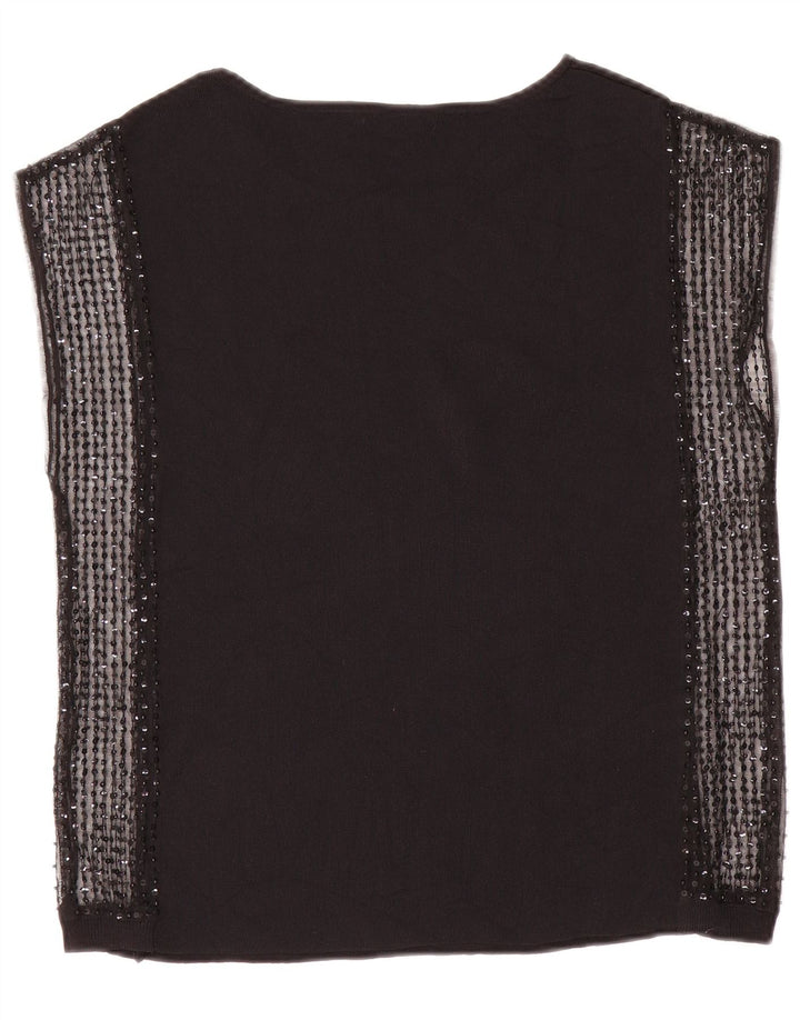 Zara Chemisier sans manches pour femme UK 12 Noir moyen