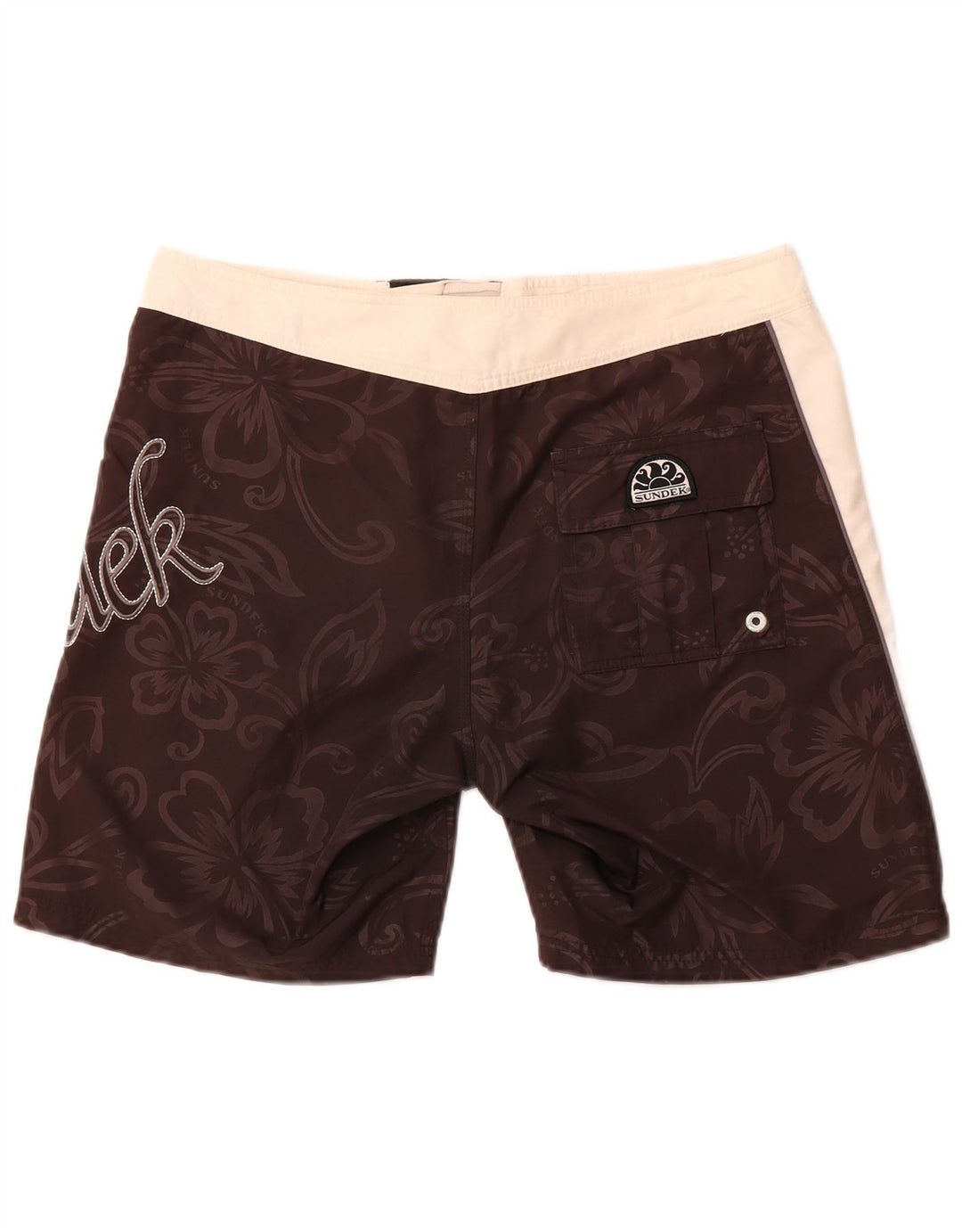 Sundek Short de bain graphique pour homme en polyester floral marron moyen