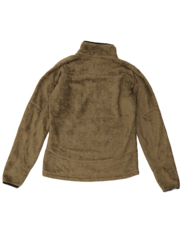 Jack Wolfskin Pull polaire à col zippé pour femme UK 10 Petit Kaki Polyester