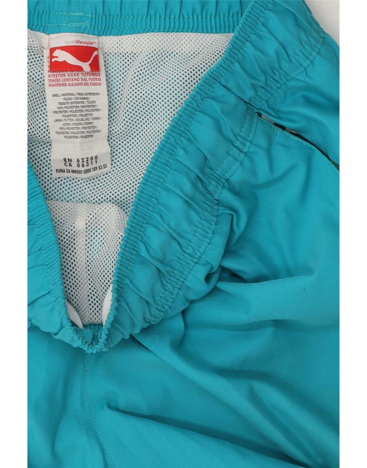 Puma Short de bain pour femme UK 8 Small Bleu Polyester