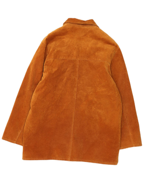 veste en daim femme vintage IT 48 XL Cuir Beige