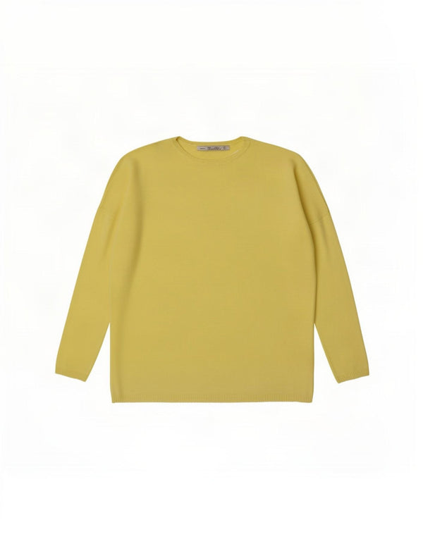 Zara Pull surdimensionné à col bateau pour femme UK 10 Petit Jaune
