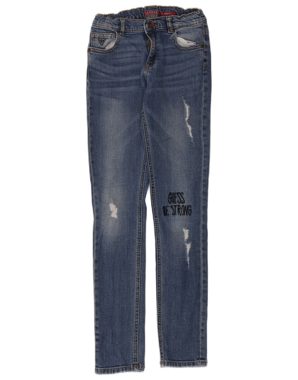 Guess Jeans skinny effet vieilli pour filles 11-12 ans W26 L30 Bleu Designer