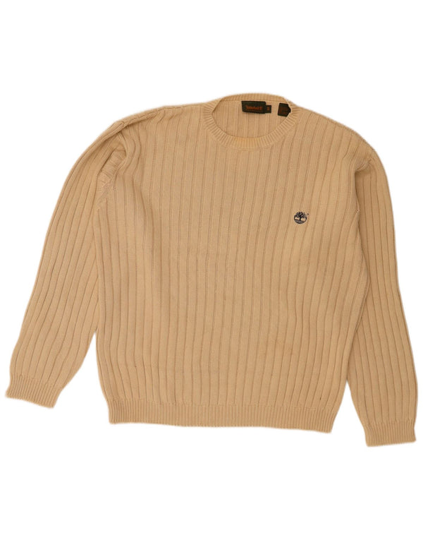 Timberland Pull Col Ras du Cou Homme Beige Moyen Coton