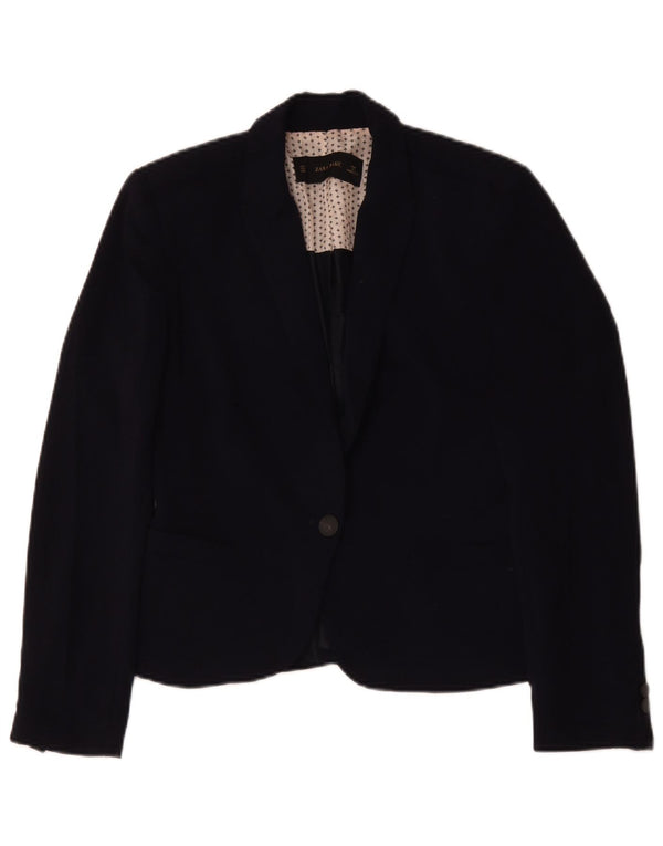 Zara Veste Blazer 1 Bouton Femme UK 14 Bleu Marine Moyen