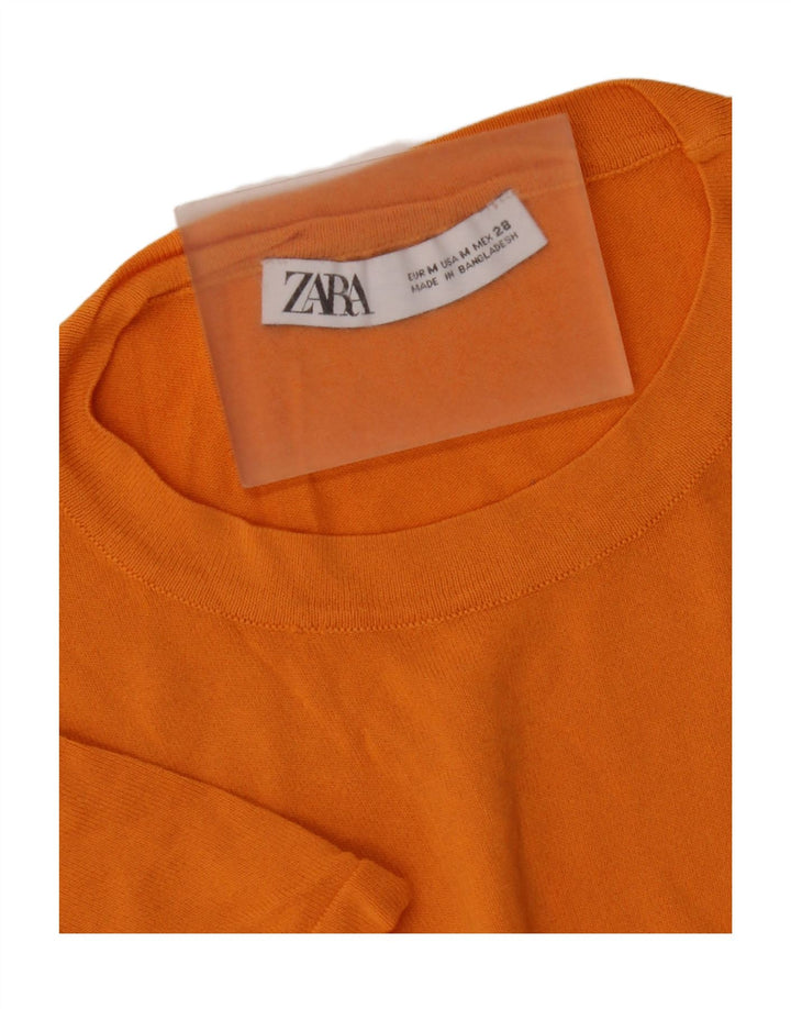 Zara Femme T-Shirt Top UK 12 Orange Moyen
