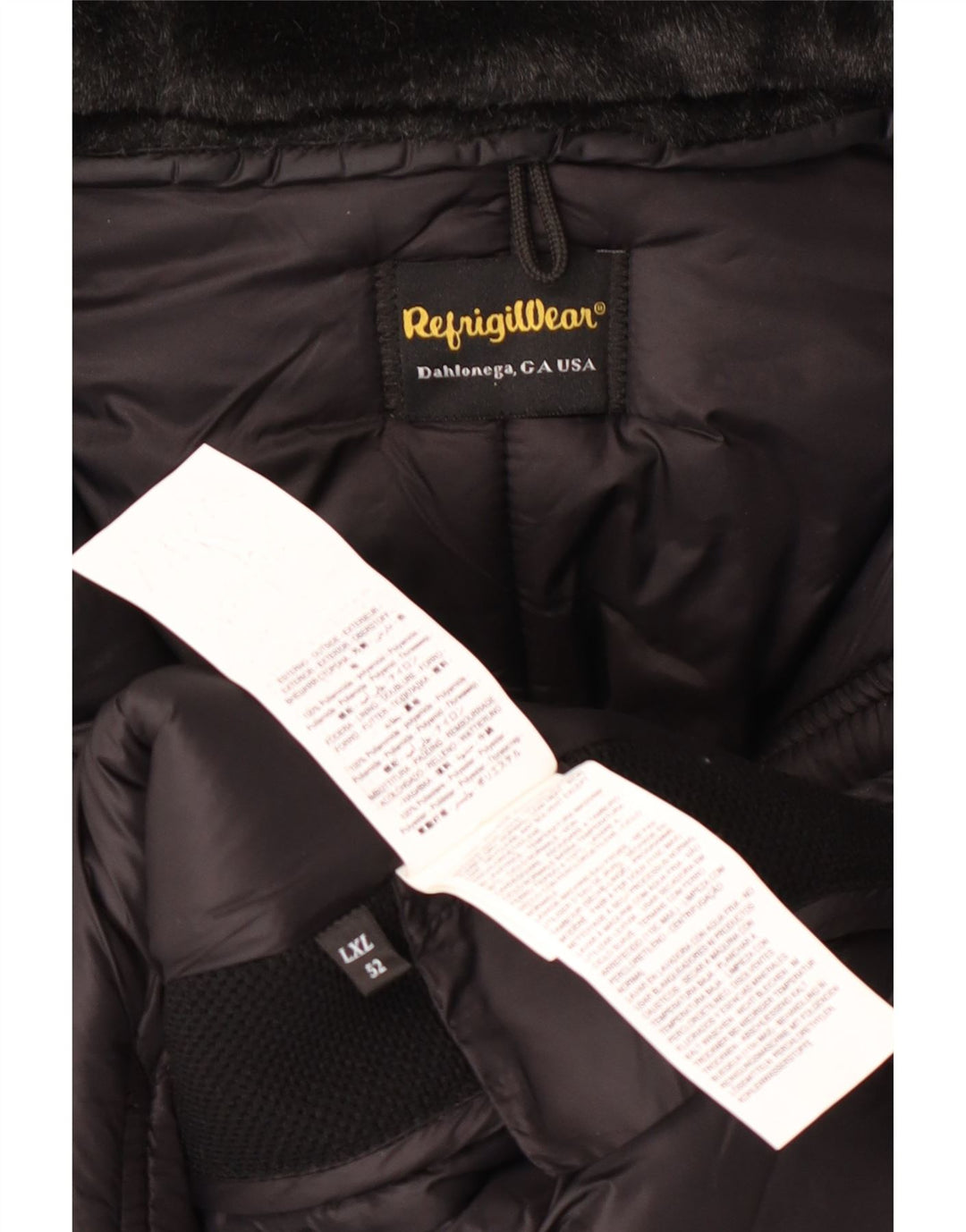 Refrigiwear Veste matelassée à capuche pour homme UK 52 Large Noir Polyamide Hiver