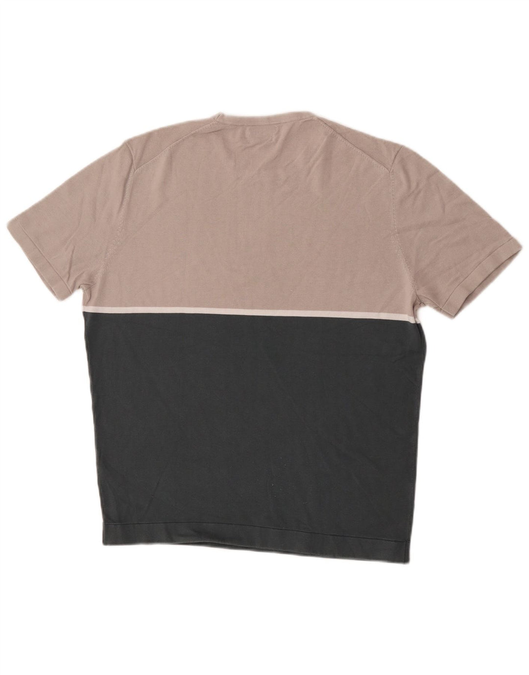 Massimo Dutti T-Shirt Homme Vert Moyen Colourblock Coton
