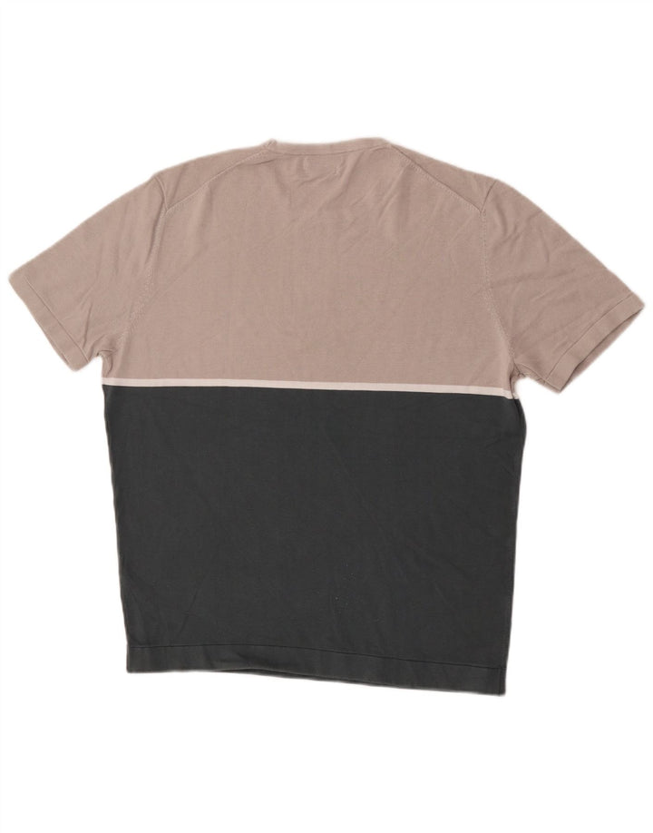 Massimo Dutti T-Shirt Homme Vert Moyen Colourblock Coton