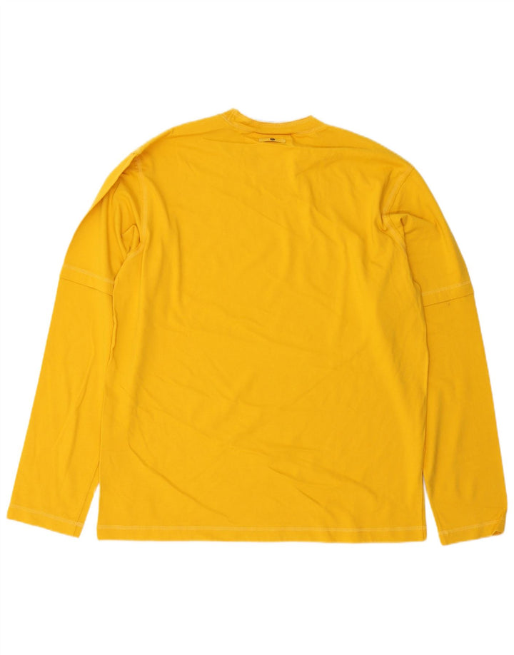 Sergio Tacchini Haut Homme Manches Longues Grand Coton Rayé Jaune