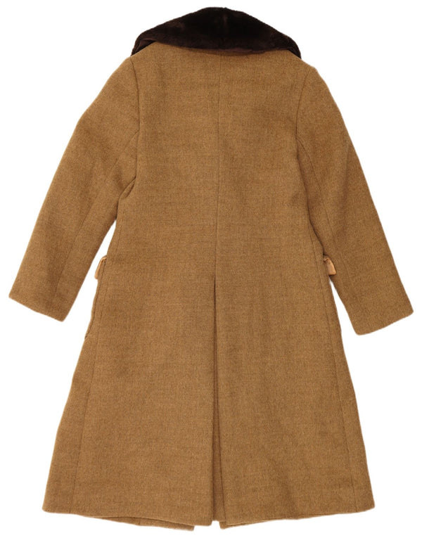 vintage Femmes Double Breasted Coat UK 8 Petit Brun