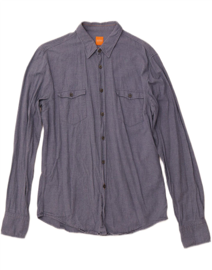 HUGO BOSS Chemise Slim Fit Bleu Moyen Coton Homme