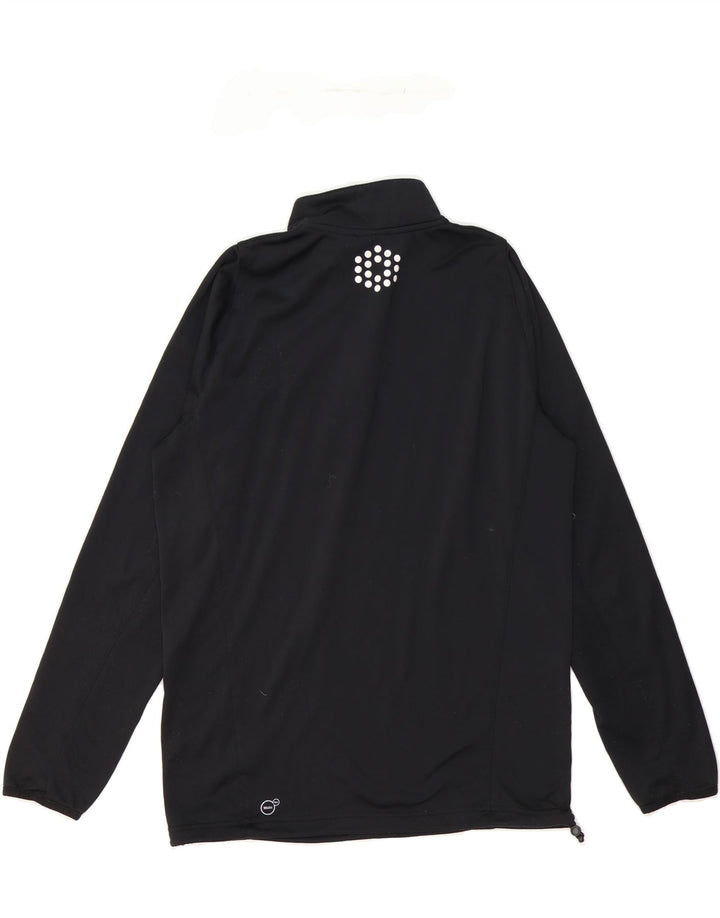 PUMA Mens Zip Neck Pullover Tracksuit Top Medium Black Polyester Vintage Puma and Second-Hand Puma from Messina Hembry 