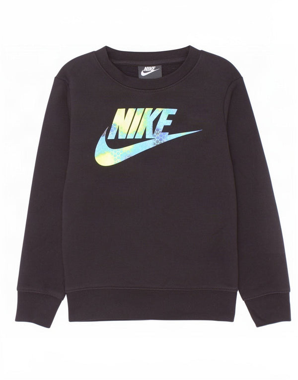 Nike Sweat-shirt graphique pour garçon 5-6 ans en coton noir moyen