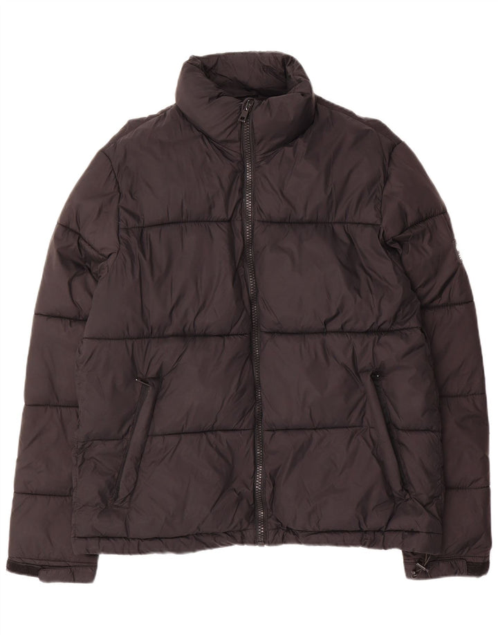 Zara Veste matelassée pour homme UK 40 Large Noir Polyester