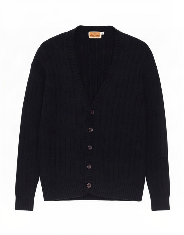 Conte of Florence Cardigan Homme Pull XL Bleu Marine Coton