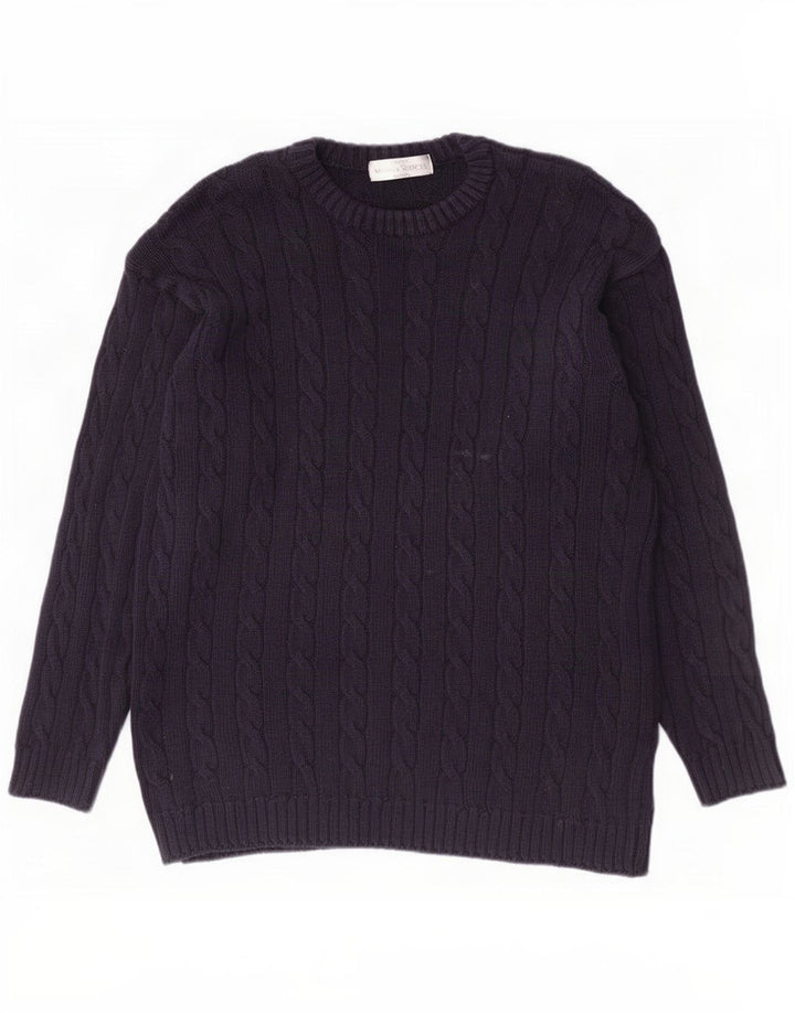 Marks & Spencer Pull à col rond St. Michael pour homme Bleu marine Taille L