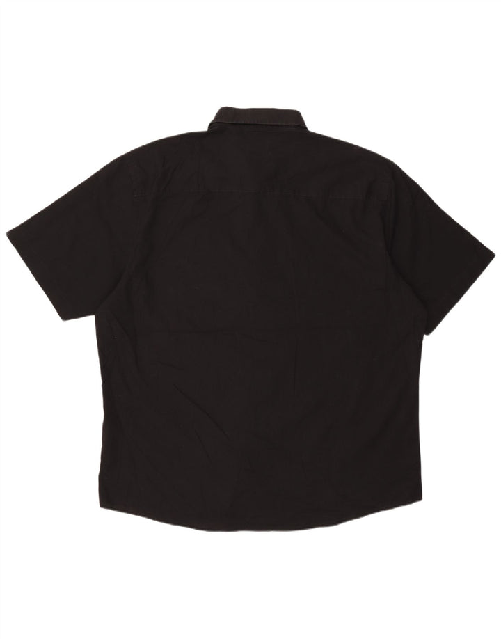 Pierre Cardin Chemise à manches courtes pour homme Coupe régulière 3XL Noir Polyester
