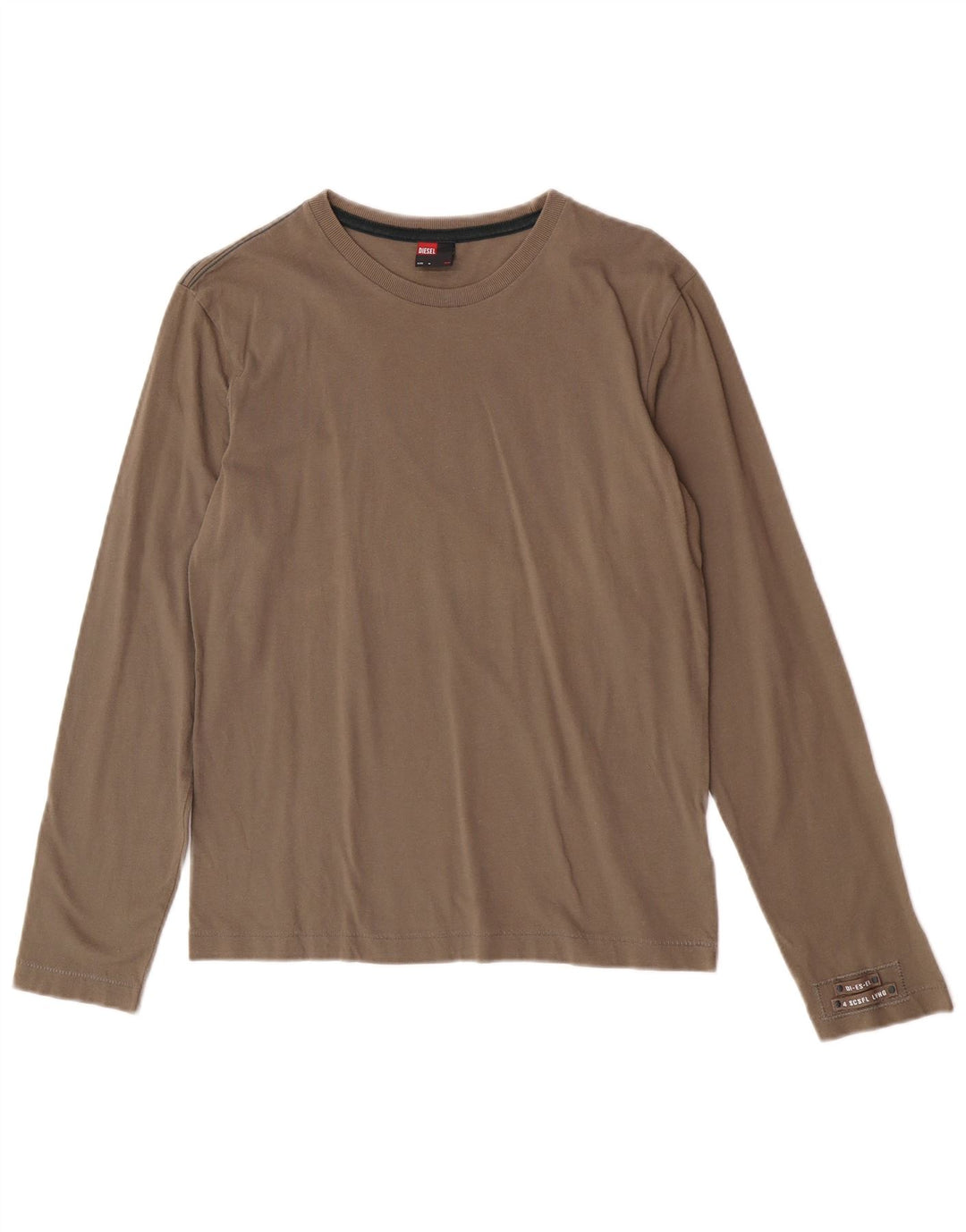 Diesel Top Femme Manches Longues UK 12 Gris Moyen Coton