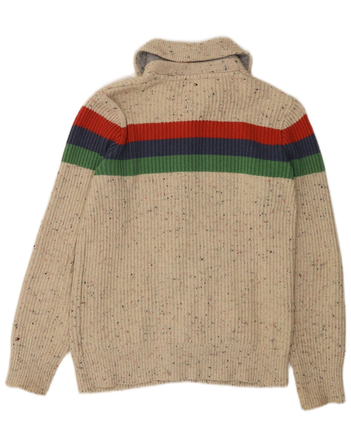 TOMMY HILFIGER Pull Cardigan Garçon 15-16 ans Beige Colourblock Coton