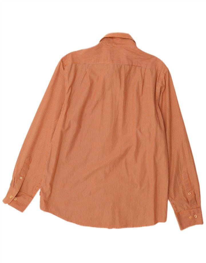 IZOD Chemise cintrée homme en coton à fines rayures orange moyen