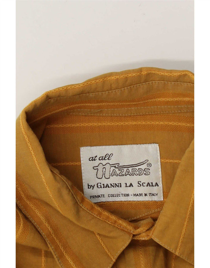 Chemise homme vintage grande rayure jaune