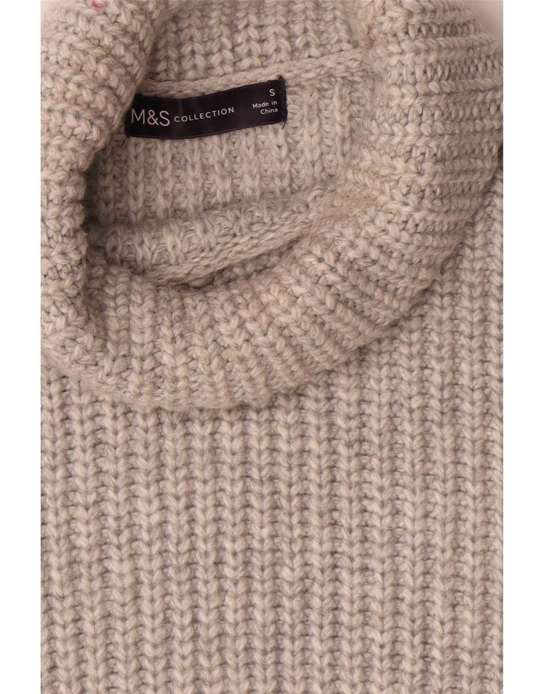 Marks & Spencer Débardeur à col roulé pour femme UK 10 Small Gris Polyester
