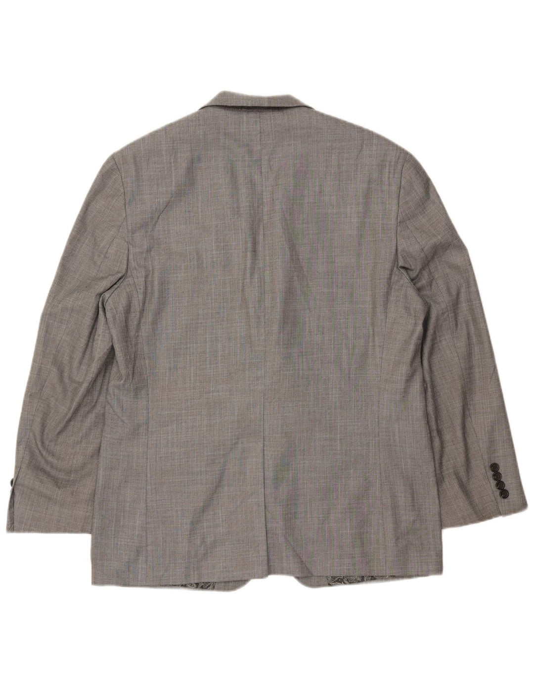 Chaps Veste Blazer 2 Boutons Homme UK 40 Grand Chevron Gris Polyester