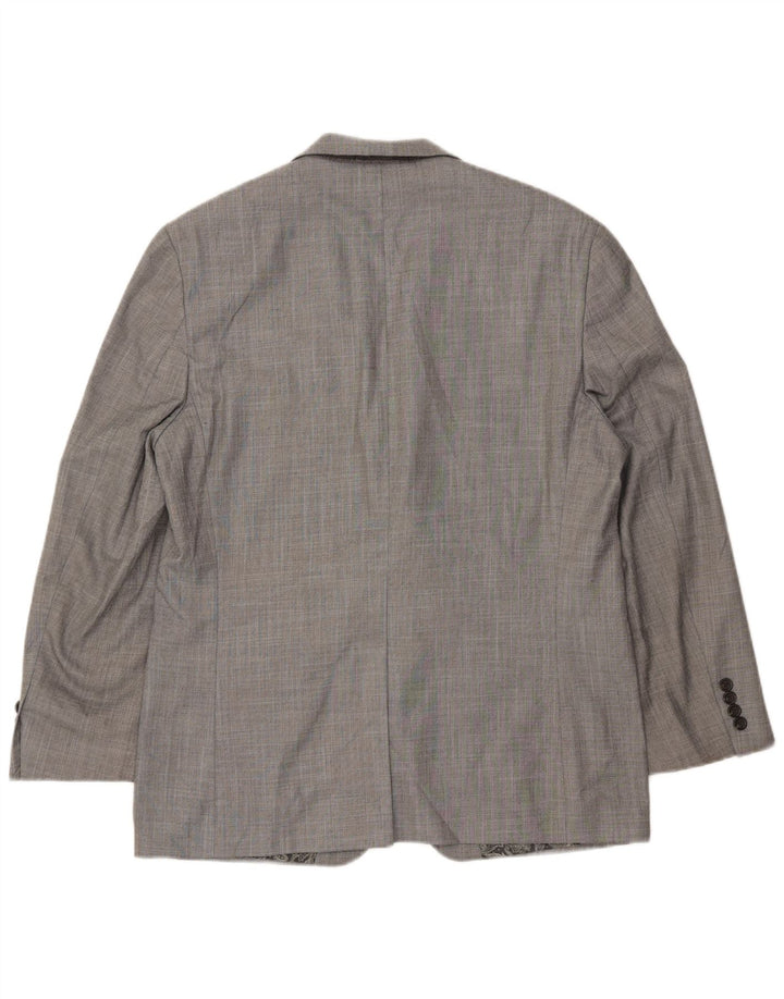 Chaps Veste Blazer 2 Boutons Homme UK 40 Grand Chevron Gris Polyester