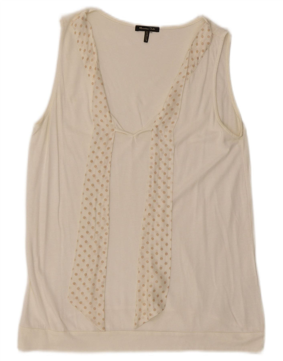 Massimo Dutti Chemisier sans manches pour femme UK 42, pois blancs moyens