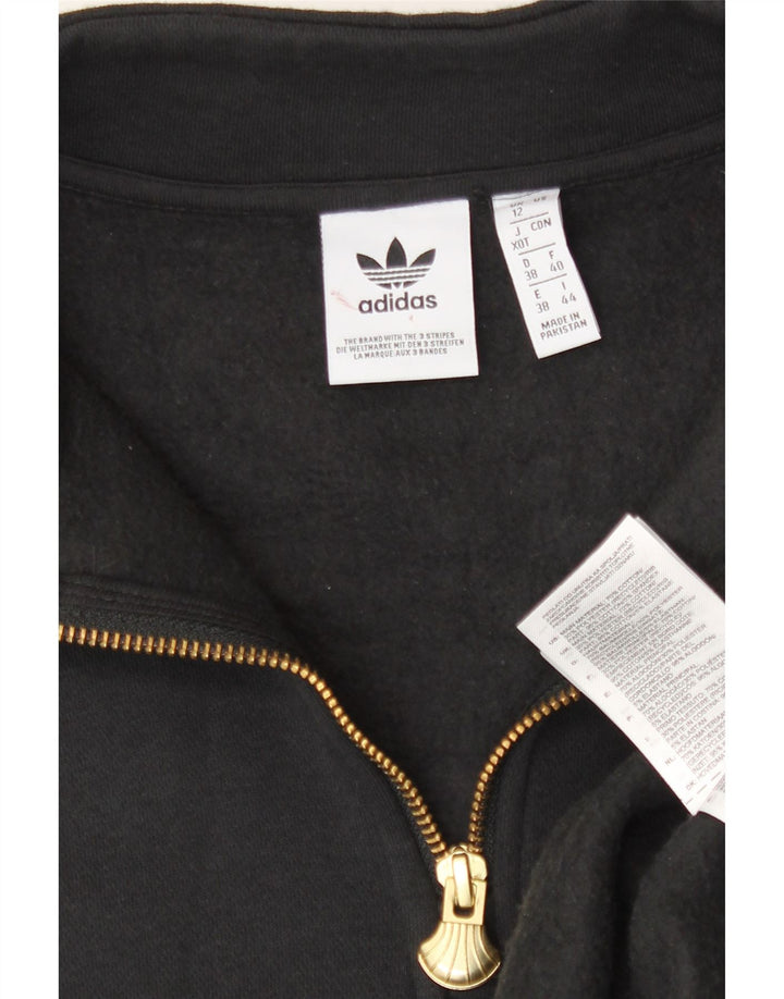 Adidas Sweat-shirt graphique surdimensionné pour femme UK 12 Noir moyen