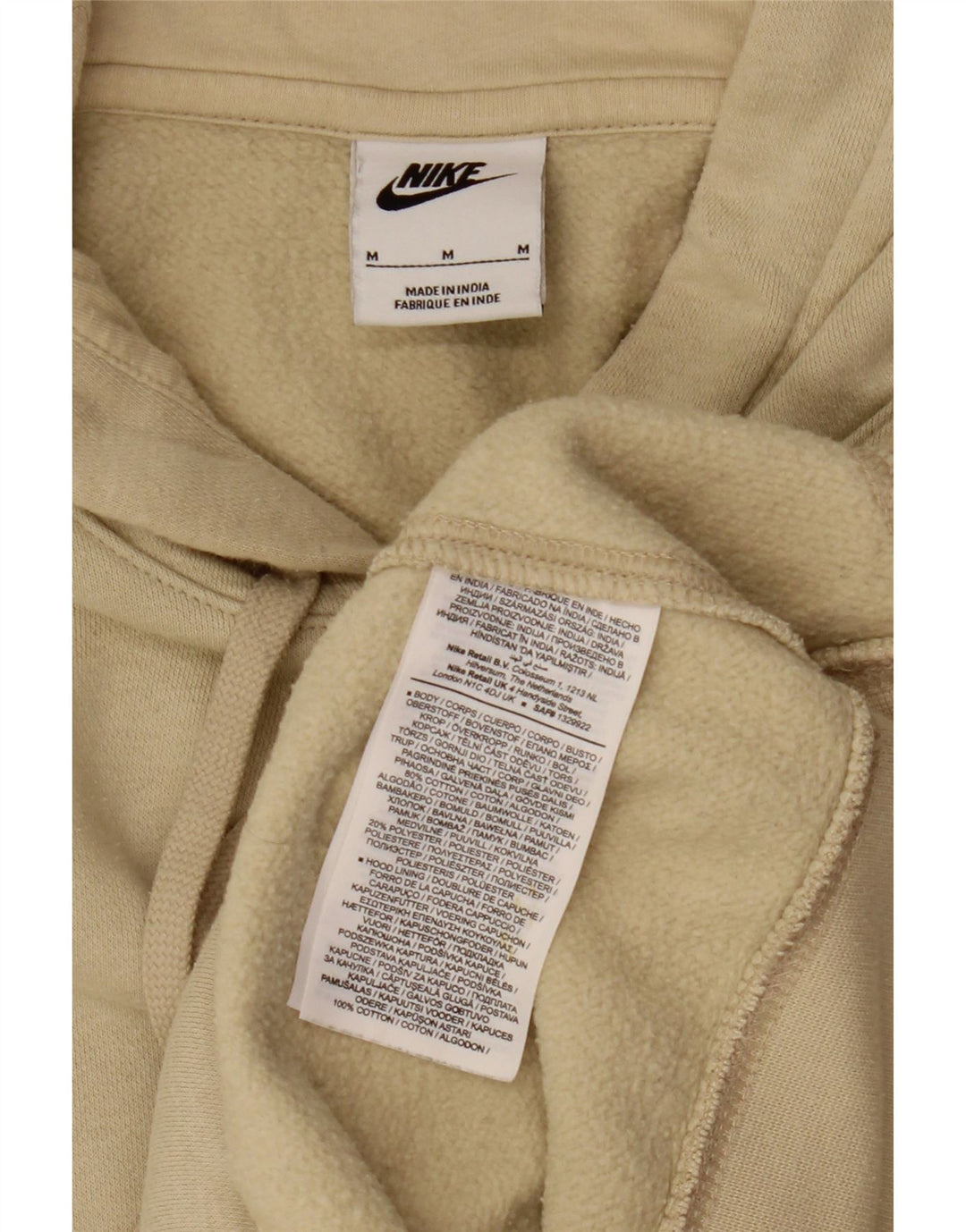Nike Pull à capuche en coton beige moyen pour homme