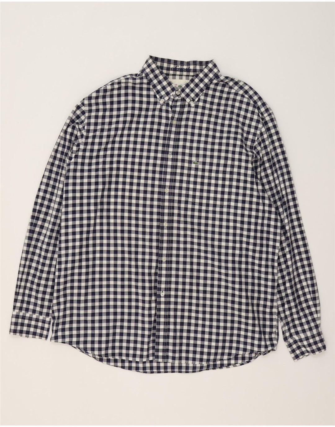Lacoste Chemise Regular Fit Homme Taille 46 2XL Bleu Marine Vichy Coton