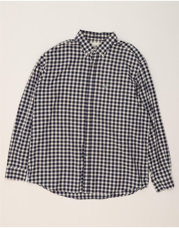 Lacoste Chemise Regular Fit Homme Taille 46 2XL Bleu Marine Vichy Coton