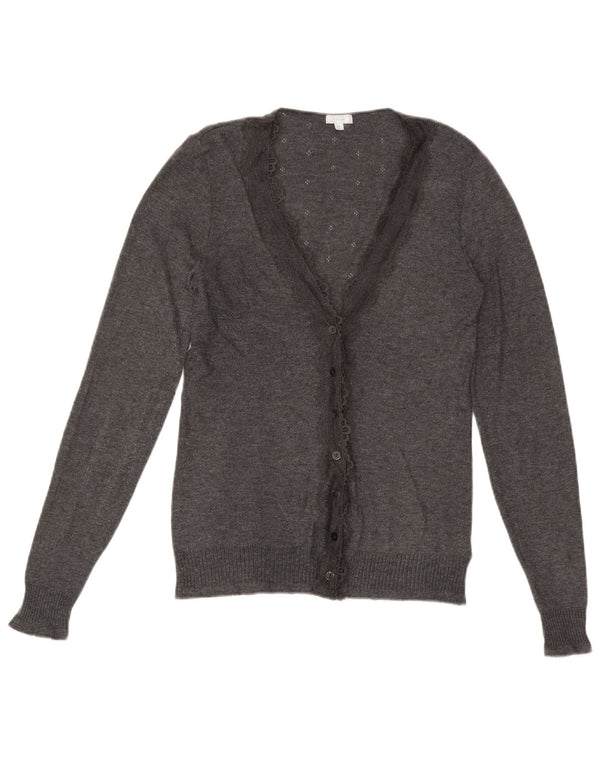JIGSAW Cardigan Femme Pull UK 12 Gris Moyen Polyester