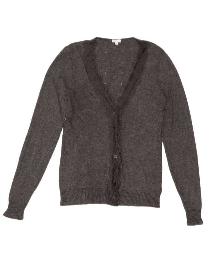 JIGSAW Cardigan Femme Pull UK 12 Gris Moyen Polyester