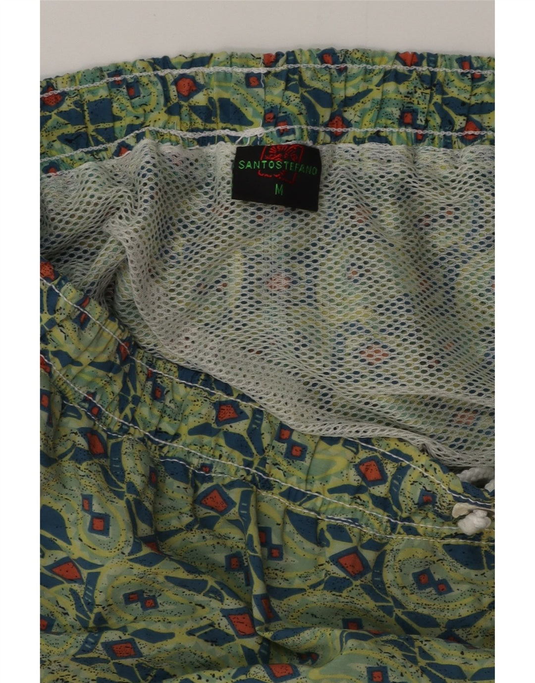 SANTO STEFANO Short de Bain Homme Vert Moyen Géométrique Polyamide