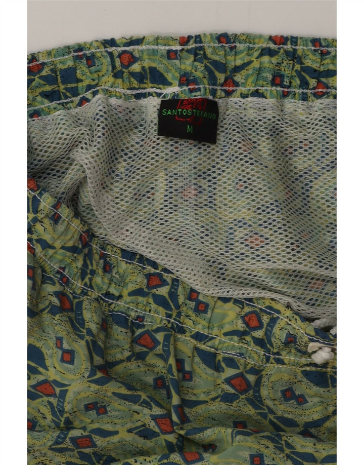 SANTO STEFANO Short de Bain Homme Vert Moyen Géométrique Polyamide