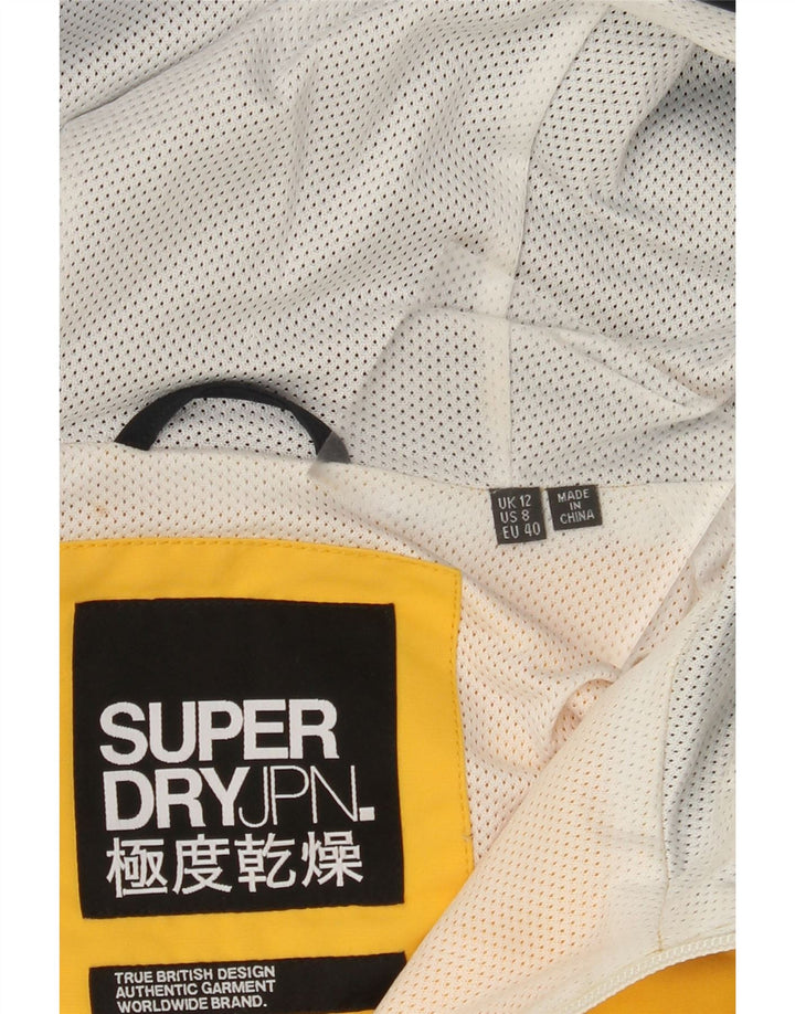 SUPERDRY Veste Anorak graphique surdimensionnée pour femme UK 12 Jaune moyen