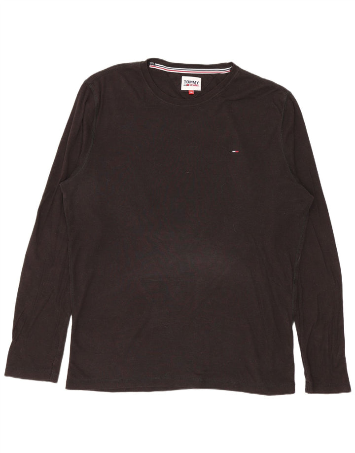 TOMMY HILFIGER Haut Homme Manches Longues 2XL Noir Coton