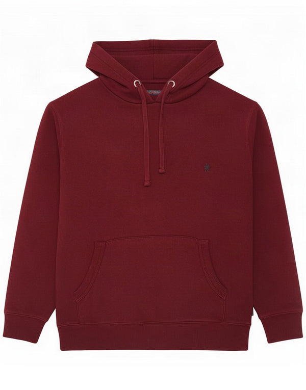 French Connection Pull à capuche pour homme en coton bordeaux Large