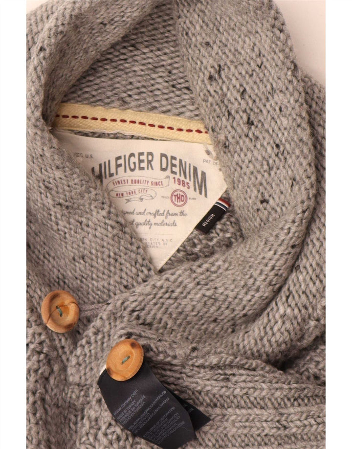Tommy Hilfiger Pull Col Châle Homme Gris Moyen Acrylique