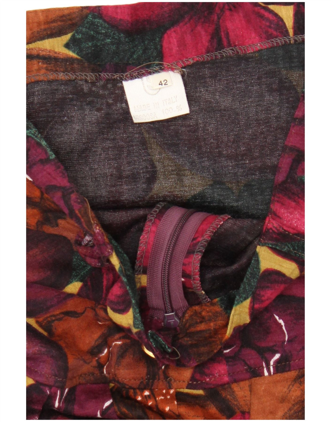 jupe trapèze femme vintage IT 42 Medium W26 Floral multicolore