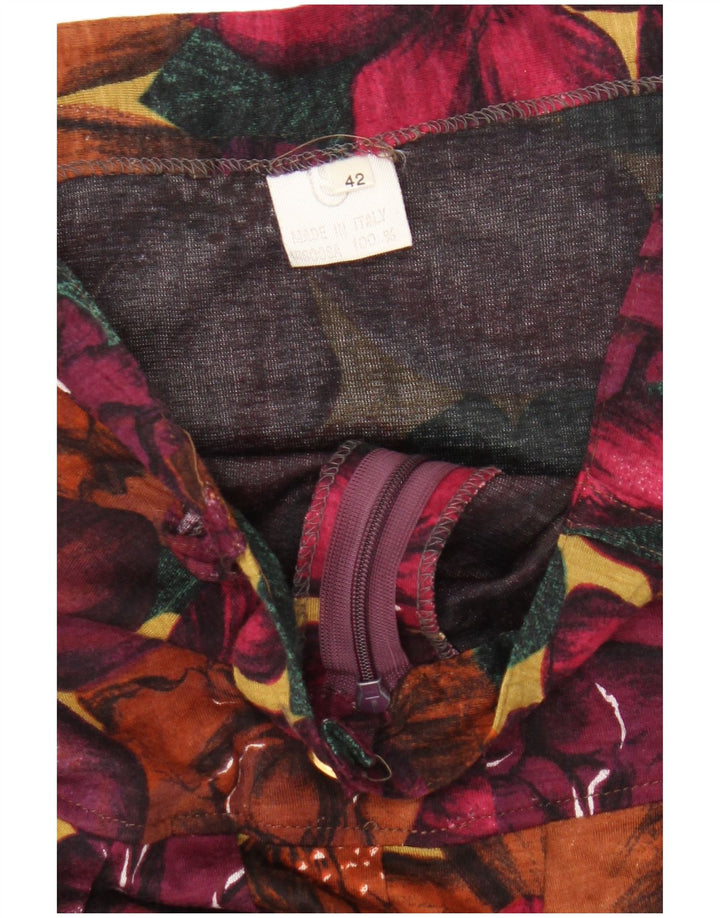 jupe trapèze femme vintage IT 42 Medium W26 Floral multicolore