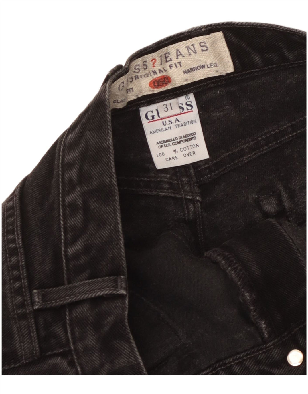 Guess Jean Fuselé Femme W31 L30 Coton Noir