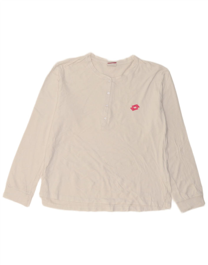 Lotto Haut à manches longues pour femme UK 46 Large Blanc Coton
