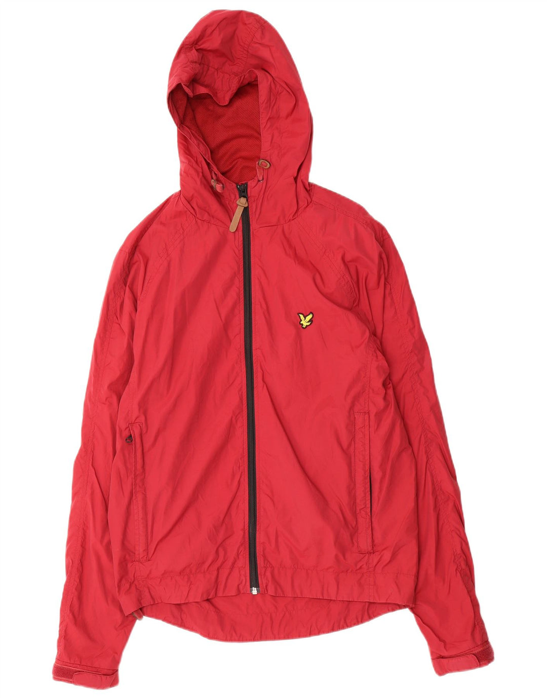 Lyle & Scott Veste de pluie à capuche vintage pour hommes UK 38 Polyamide rouge moyen