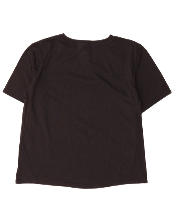 AUSTRALIAN L'ALPINA T-Shirt Femme Top UK 16 Large Noir Coton