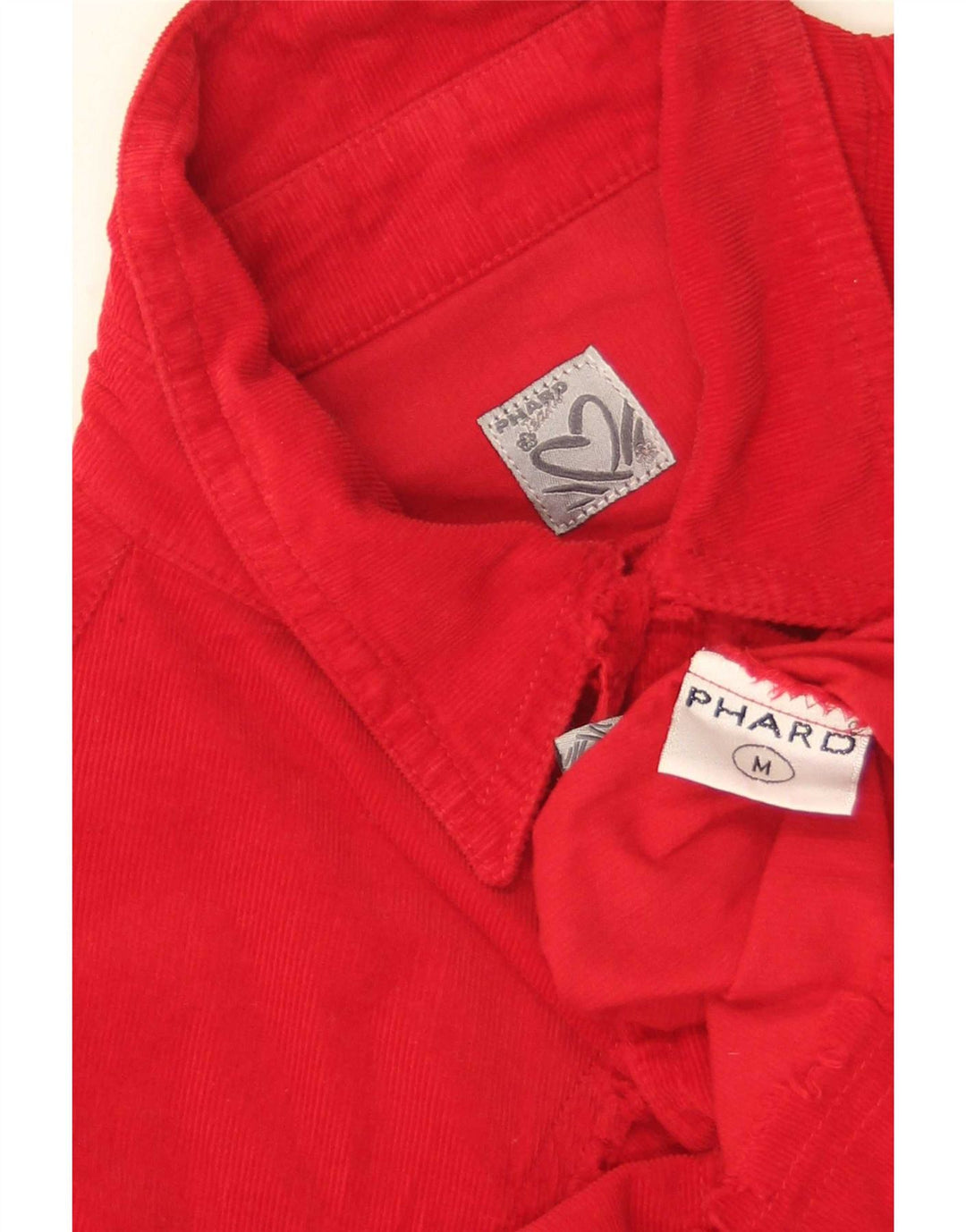 Phard Chemise en velours côtelé pour femme UK 12 Coton rouge moyen